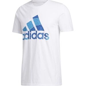 Adidas Originals NWT White w. Blue Logo Small Short Sleeve Tee Woman $40